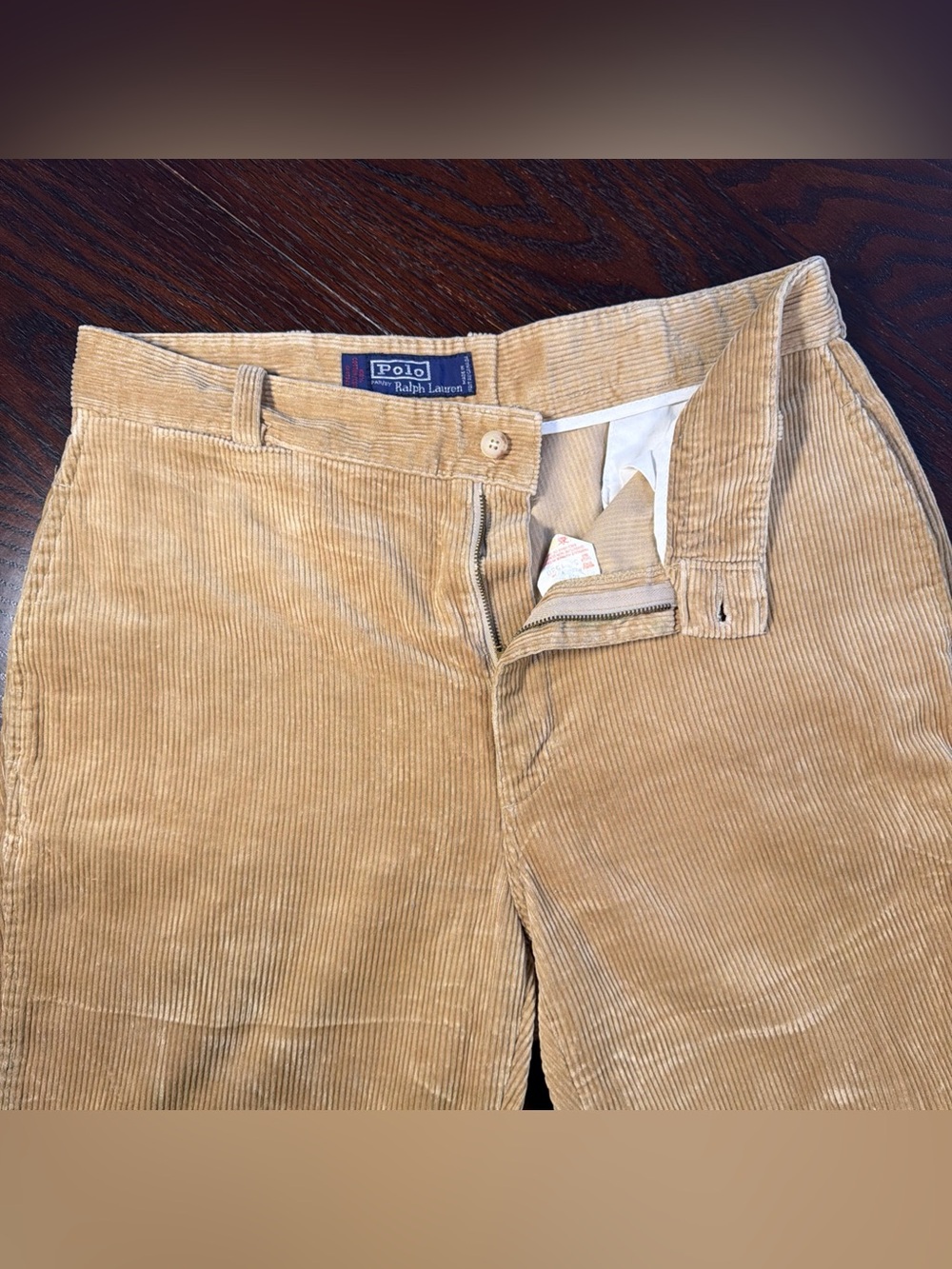 VTG 90s Polo Ralph Lauren PW Western Corduroy Pants Tan Beige Made In Canada